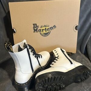 Dr. Martens White Leather Boots